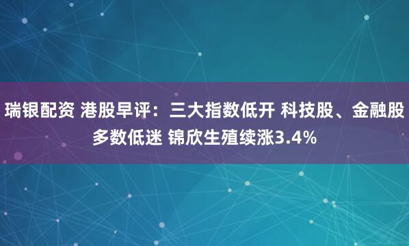 瑞银配资 港股早评：三大指数低开 科技股、金融股多数低迷 锦欣生殖续涨3.4%
